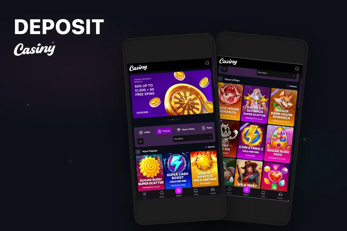 Casiny Casino deposit screen on mobile — payment methods
