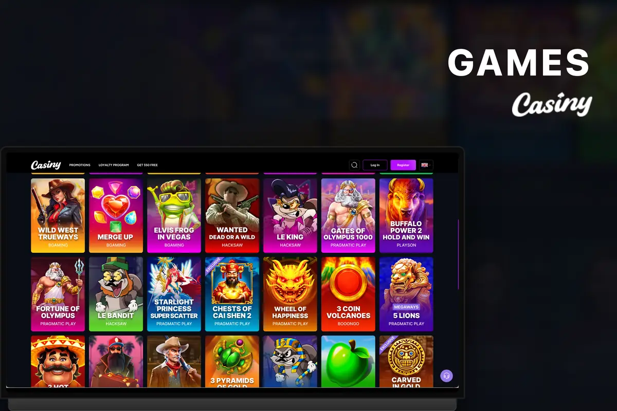 Casiny Casino game lobby — casino and mini games